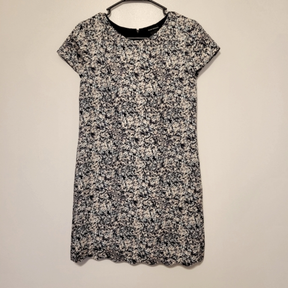 Club Monaco multicolor scallop hem mini dress